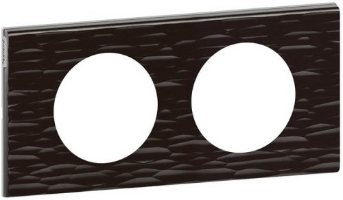 Рамка универсальная Legrand Celiane Corian 2-м. чёрный рельеф картинка